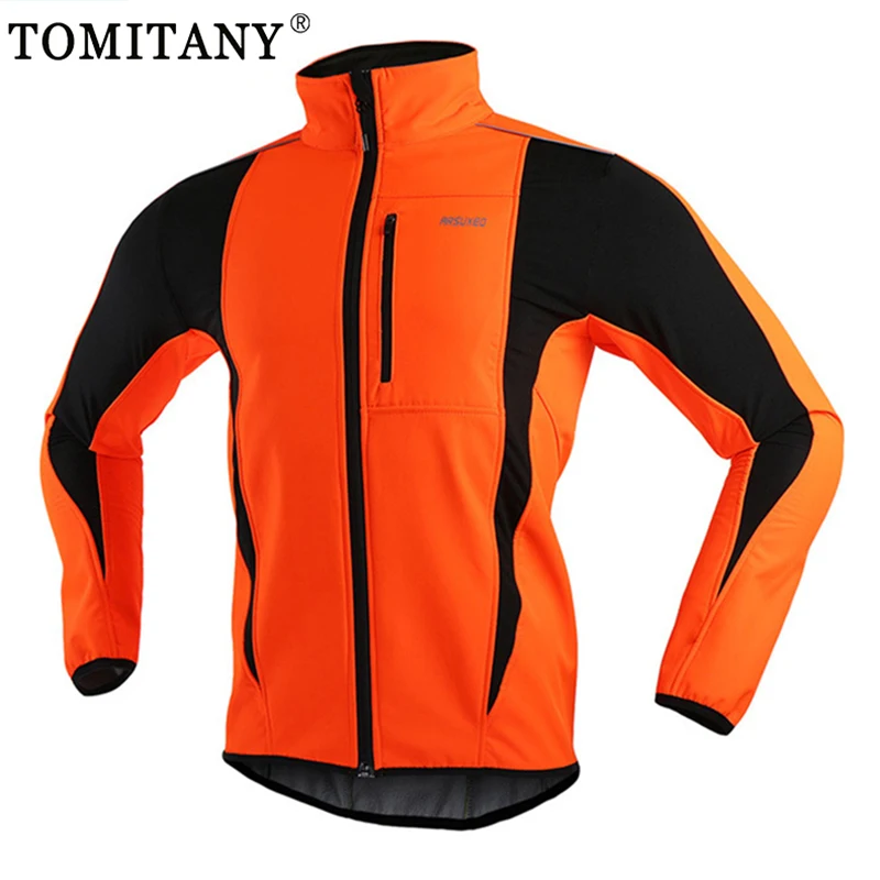 Chaqueta de Ciclismo de forro polar para hombre, abrigo de manga larga, reflectante, impermeable, para exteriores, MTB, bicicleta de carretera, Invierno - imagen 2