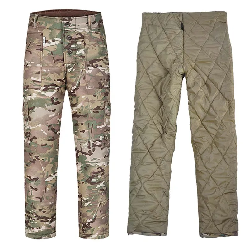 Pantalones de senderismo para hombre, Pantalón de algodón grueso de camuflaje, cálido, impermeable, militar, Cargo, para invierno, 20 ° F