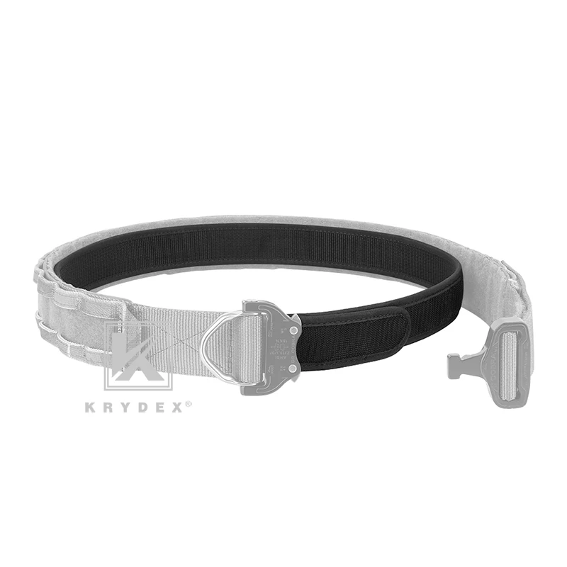 KRYDEX-Cinturón interior con gancho sin hebilla de 1,5 ", gancho táctico para caza, forro de nailon, accesorios para cinturón interior, cinturón negro para hombre - imagen 2