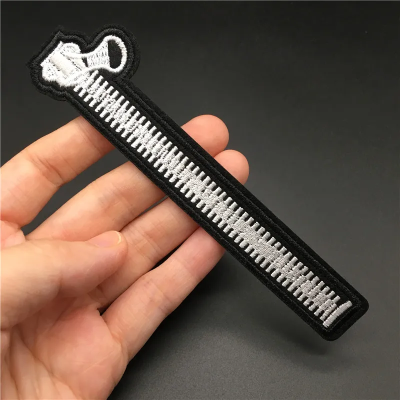 Cremallera 1 ud. Tamaño: 3,2x12,5 cm, parche bordado de tela DIY para mochila, insignia de planchado, costura de ropa, pegatina, apliques de rayas - imagen 3