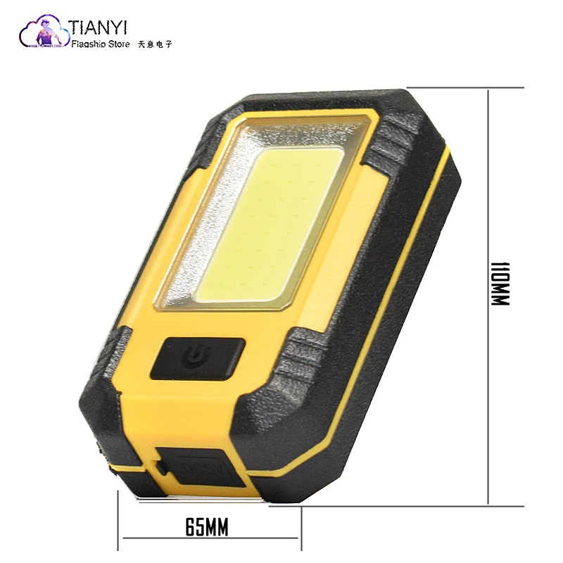 Luz de trabajo COB, linterna LED superbrillante portátil, recargable por USB, lámpara de camping impermeable, gancho magnético, salida de 5V - imagen 3