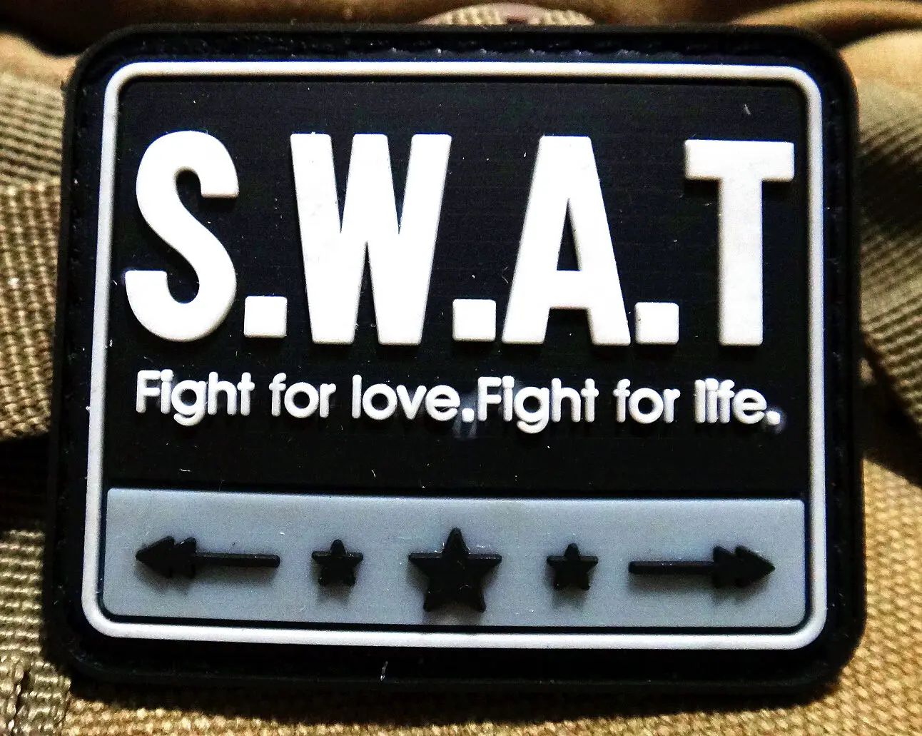 SWAT S.W.A.T FIGHT FOR LOVE AND FIGHT FOR LIFE PATCH DE GOMA DE PVC DEL EJÉRCITO TÁCTICO 3D - imagen 2
