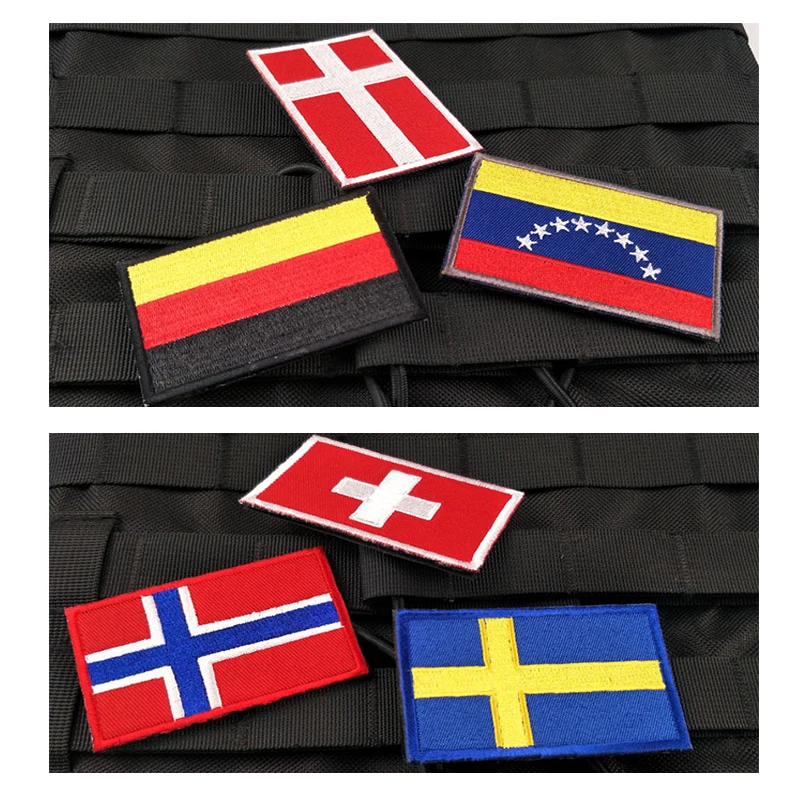 Parche de bandera de país asiático, insignia bordada, parches de lazo de gancho táctico militar del ejército, pegatina de tela, aplique de emblema de hombro - imagen 3