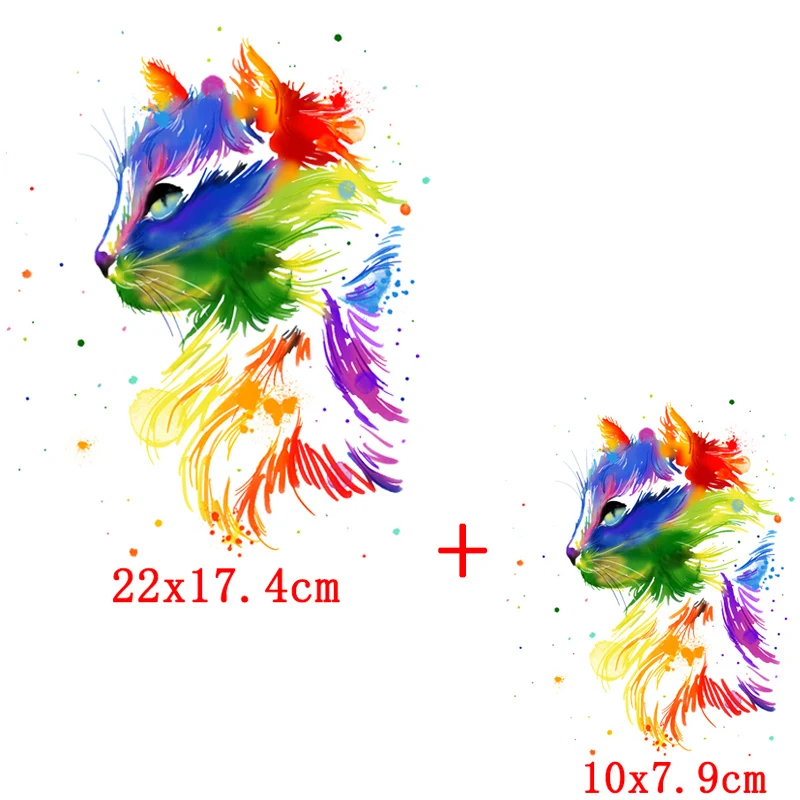 Parches térmicos coloridos de gato para plancha de transferencia de calor, parches térmicos de moda para planchar en la ropa, calcomanías para ropa - imagen 4