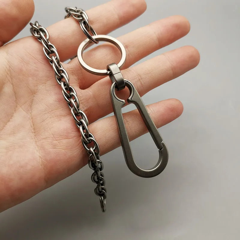LLavero de aleación de titanio para hombres y mujeres, ultraligera cadena larga, colgante de cintura de Metal de titanio puro, colgante Anti-llave para ancianos - imagen 3