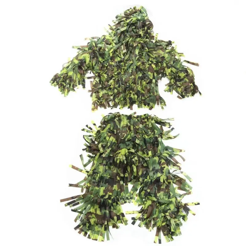 Traje Ghillie para niños de 1,1 m a 1,5 m, ropa de juego de camuflaje completo, capa de jungla Geely para niños, ideal para juegos de camuflaje - imagen 2