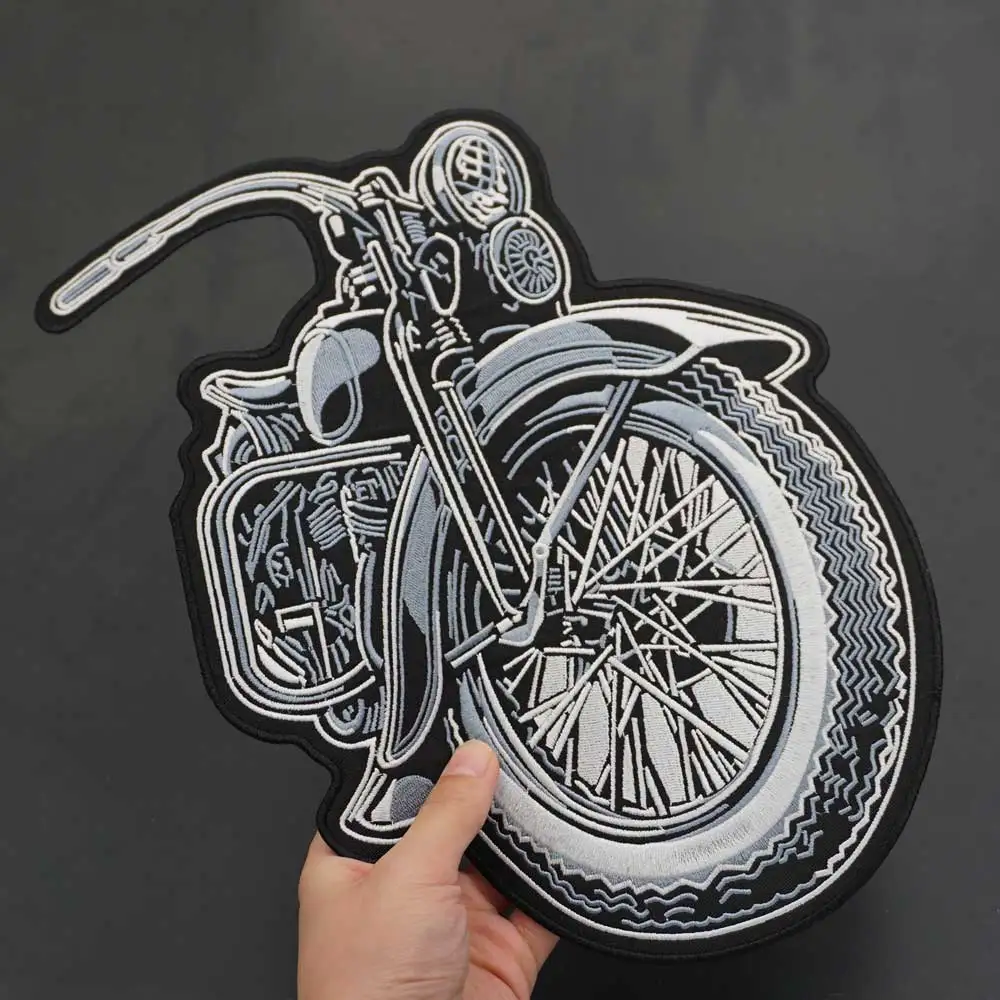 Parche bordado de motocicleta grande para chaqueta, chaleco trasero, Club de motocicleta, motociclista - imagen 3