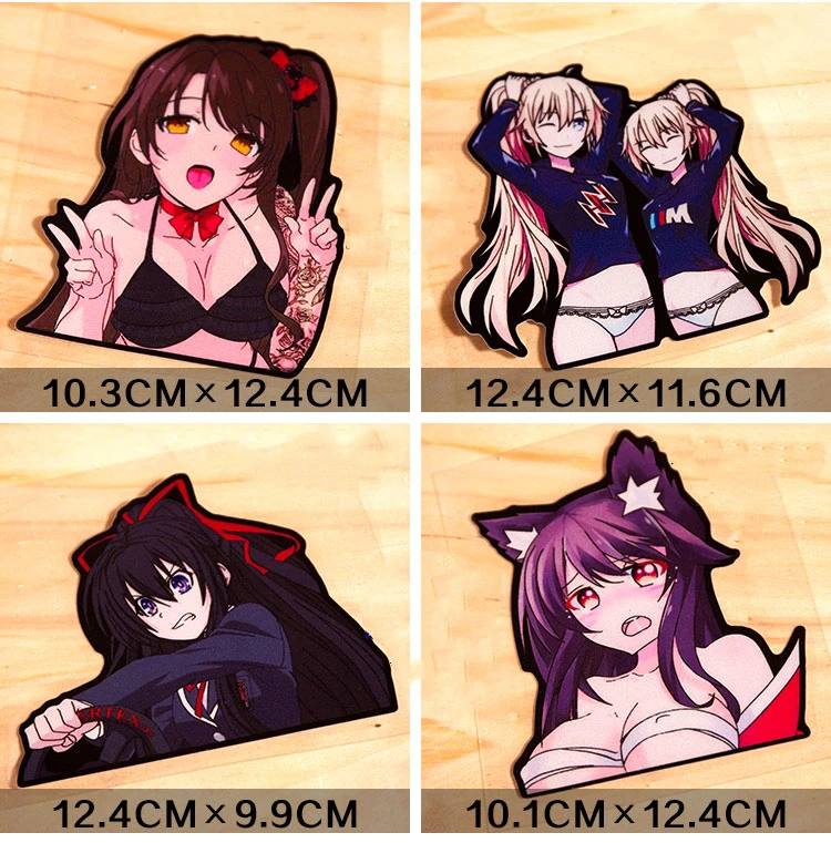 Anime Two Dimensional JDM Maid Car Sticker Sexy Royal Sister Pain Car Waterproof Scratch Fuel Tank Cover Box Reflective Sticker - imagen 5