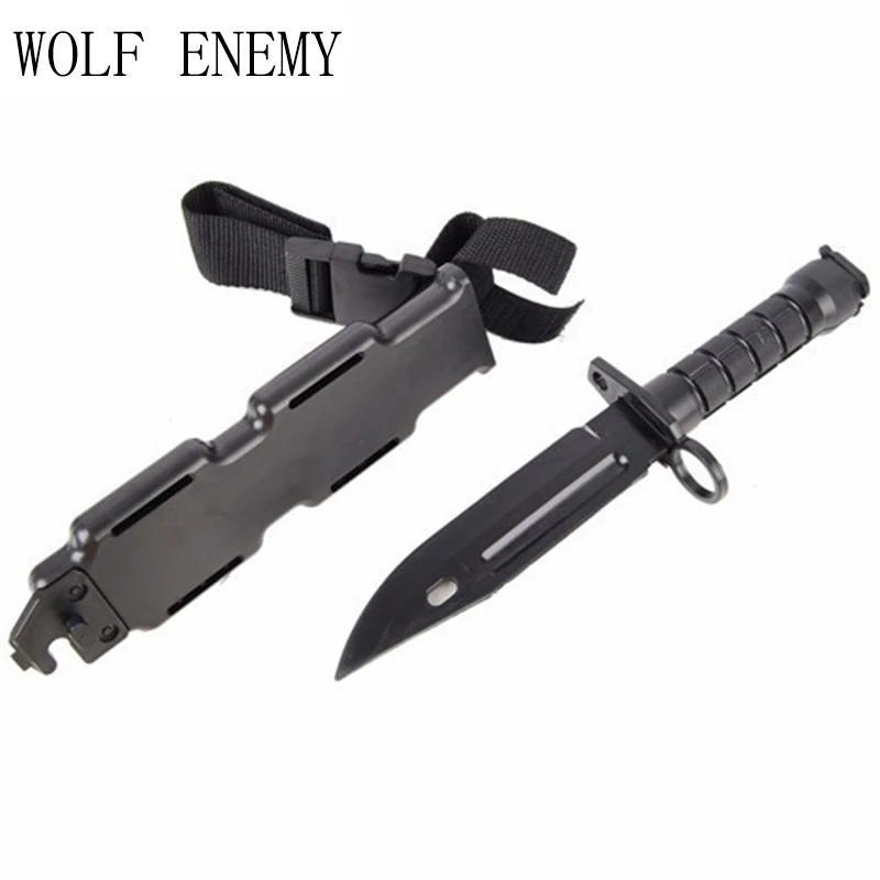 Espada de entrenamiento táctico M9, cuchillo de plástico para Cosplay, utilería de película de guerra, juego de guerra, práctica de caza, decoración, cuchillo de goma - imagen 4