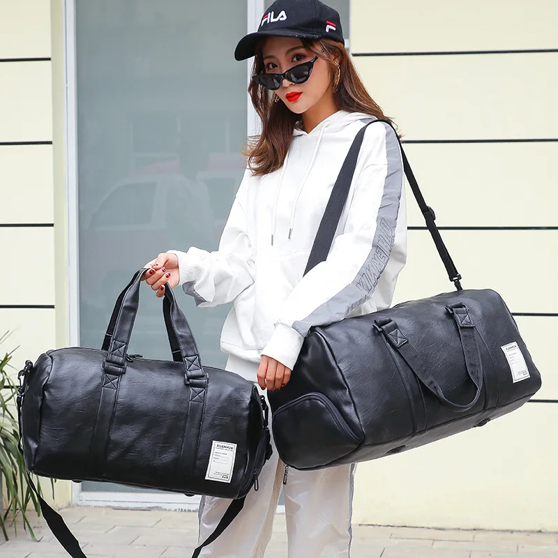 Bolsas De gimnasio De cuero, Bolsa De entrenamiento deportivo para hombres y mujeres, bolsa De deporte para gimnasio, equipaje De viaje, bolsa De Yoga para viajes al aire libre XA627A - imagen 3