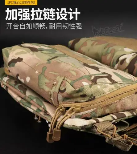 JPC-chaleco táctico de nailon 1000D, bolsa con cremallera de gran capacidad para exteriores, accesorio de extensión, 2,0 - imagen 3