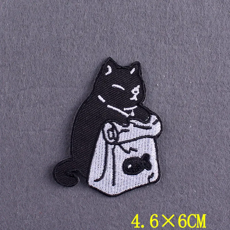 Parches termoadhesivos de animales para ropa, pegatinas de dibujos animados divertidos para ropa, rayas, gatos, DIY - imagen 3