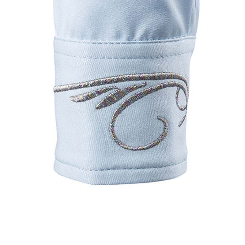 Camisa de manga larga con botones oblicuos para hombre, camisa de Trekking con cuello levantado, tejido Jacquard, autocultivo - imagen 5