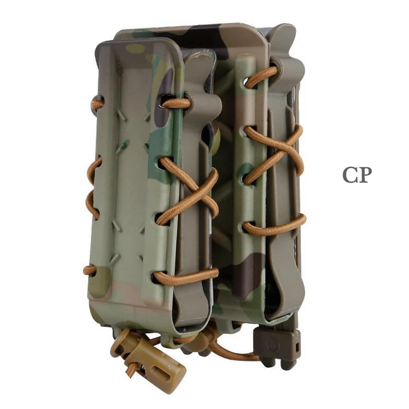 Bolsa táctica de doble cargador para Airsoft, bolsa para pistola, Rifle, Molle, para caza, nailon, TPU, cuerda elástica táctica - imagen 5