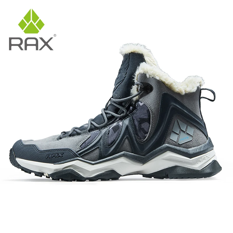 RAX, zapatos de senderismo para hombre, zapatillas impermeables de invierno para exteriores, botas de Trekking de piel de vaca para hombre, zapatillas de deporte para acampar y escalar en la nieve para mujer - imagen 3