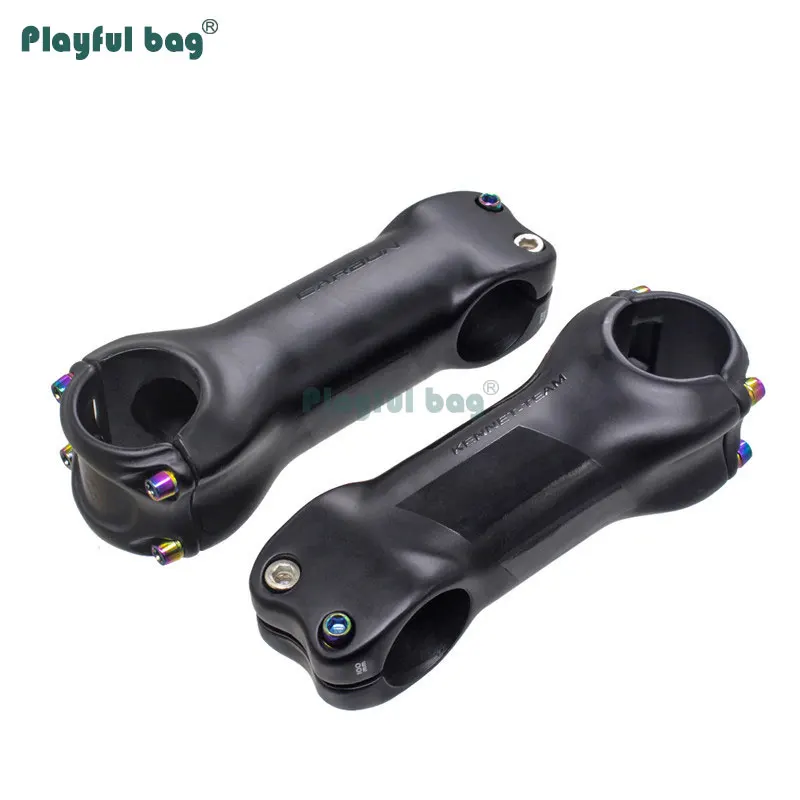 Juguetón bolsa completa de fibra de carbono para manillar de bicicleta de montaña, 31,8mm, 6 grados, tornillo colorido, accesorio para bicicleta de carretera IA02 - imagen 5