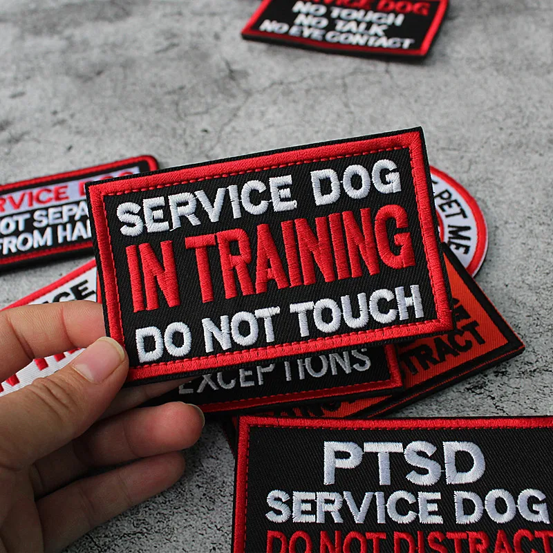 Emblema táctico de animales para perro, parche bordado 3D, servicio de terapia, no toques, protección, ropa, chaleco, bolsa, decoración - imagen 3