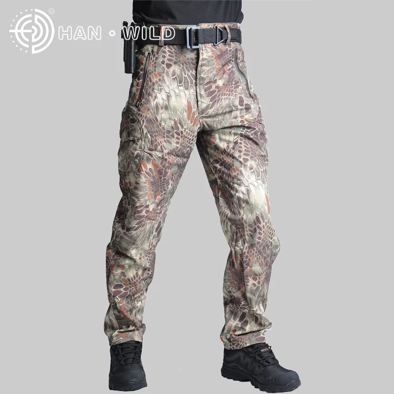 Pantalones tácticos para hombre, pantalones de camuflaje para acampar al aire libre, senderismo, cortavientos, pantalones de camuflaje de combate de caza militar impermeables - imagen 5