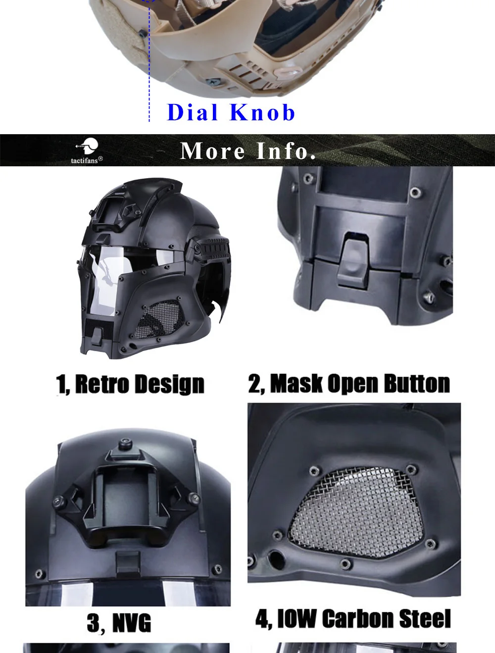 Casco Táctico - Vista superior