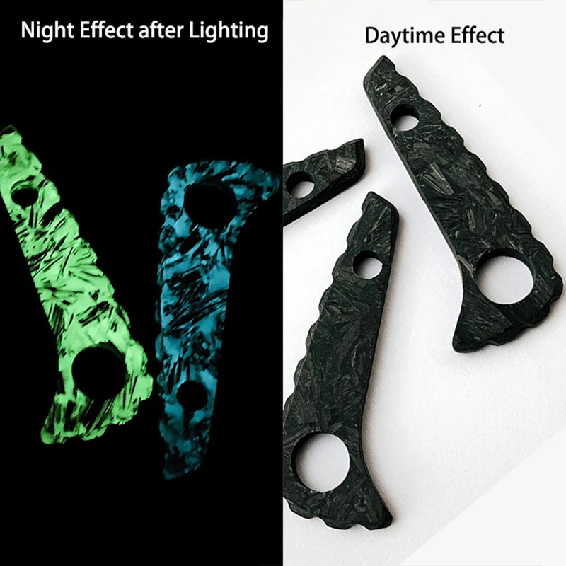 Cuchillo de bolsillo luminoso de fibra de carbono, hoja de quilla, espina dorsal, espaciador trasero para Spyderco, barbacoa, 2 C81, Para2, resina noctilucente, DIY, 1 ud. - imagen 5