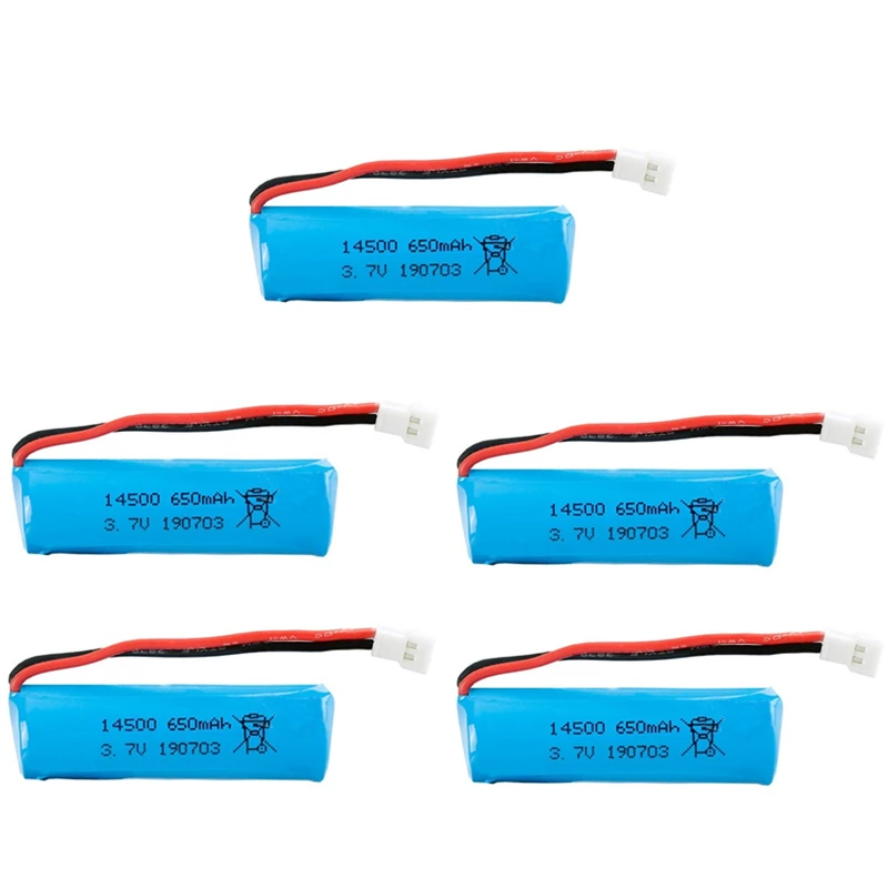 Batería recargable de iones de litio para coche y camión, pila de 1/2/3/5 piezas, 3,7 V, 650mAH, 14500 V, para control remoto H116, barco, helicóptero, tanque, 1s, 3,7 V - imagen 4