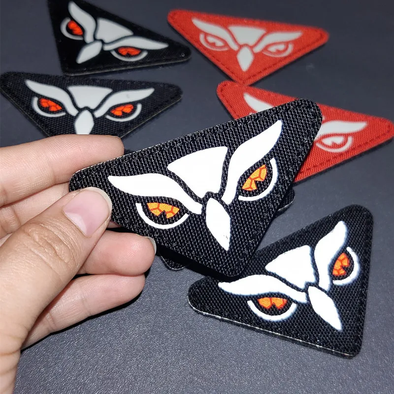 Parche de búho de nailon luminoso Hawkeye, insignia de Animal reflectante de capítulo táctico para ropa, bolsa, chaqueta, accesorios de ropa - imagen 3