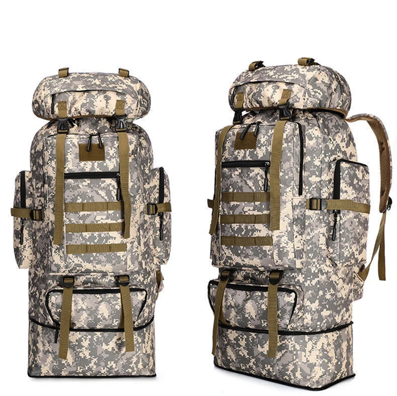 Mochila de tela Oxford 600D para deportes al aire libre, bolsa de senderismo multifuncional en capas, gran capacidad de 70L-100L, para senderismo y Camping - imagen 4