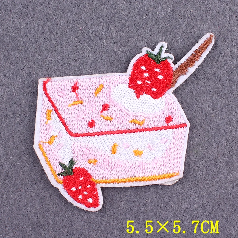 Parches para planchar comida de frutas para niños, apliques para ropa, parche bordado de pastel de aguacate, insignias para mochila, ropa DIY, rayas - imagen 4