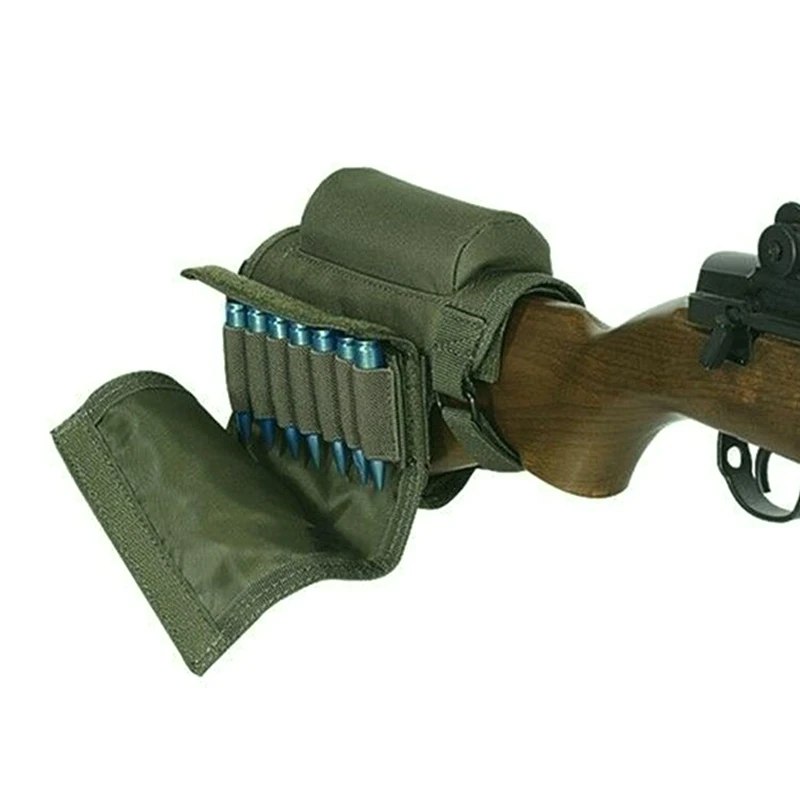 Soporte táctico para apoyar mejillas de Rifle, con 2 bolsas Molle para 8 carcasas de rejilla y 2 alturas diferentes, almohadilla de cuero para mejillas, 22 .223 Cal .30 - imagen 2