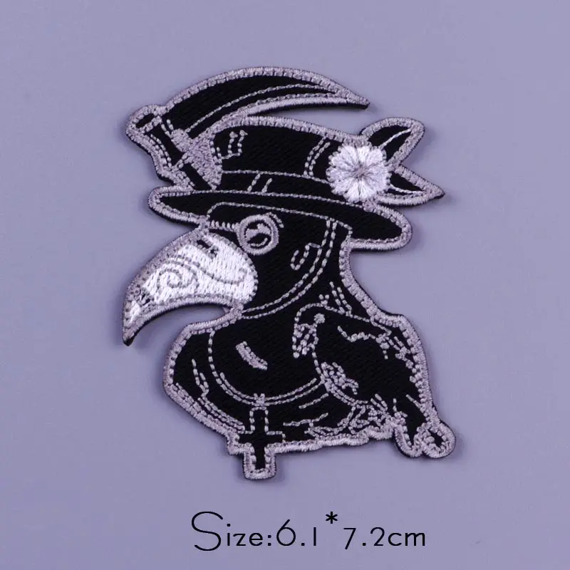 Parches de pico de Doctor para ropa, insignia de león, parche de rayas de terror, parches para planchar en la ropa, parche bordado Hippie, pegatina Punk - imagen 5