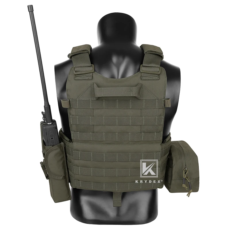 KRYDEX-chaleco táctico LBT 6094A, Airsoft, caza, Paintball, placa Modular MOLLE, portador con Triple Mag, Radio, bolsa de basura, Ranger Green - imagen 2