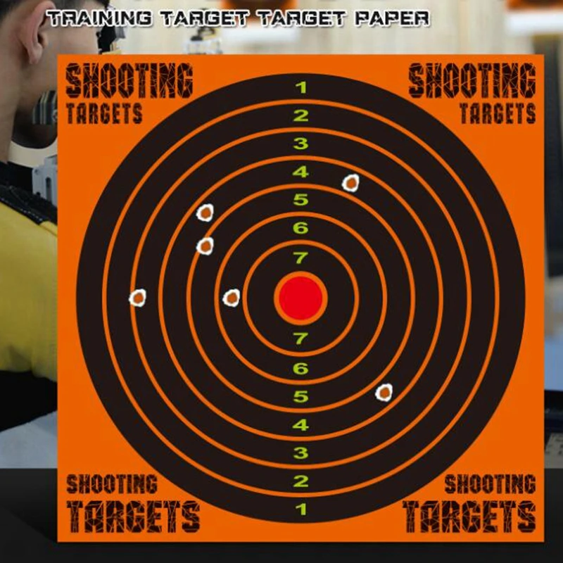Objetivo reutilizable de tiro contra salpicaduras, accesorio autoadhesivo amarillo fluorescente, para rangos de tiro interior y exterior, 6/8/10/12 pulgadas - imagen 2