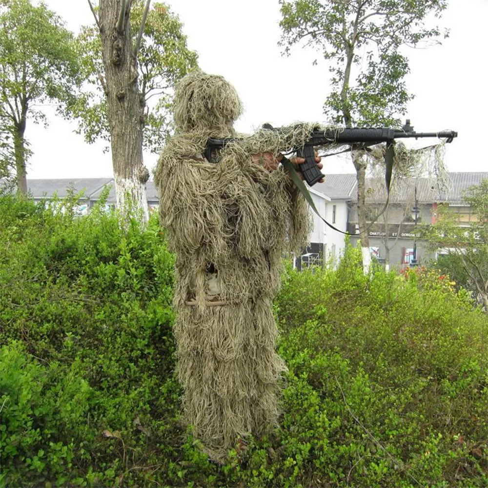 Traje Ghillie de caza de camuflaje de hierba de jungla para adultos al aire libre, traje de combate de camuflaje de hierba, uniforme táctico militar Ghillie, 2 tamaños disponibles - imagen 5