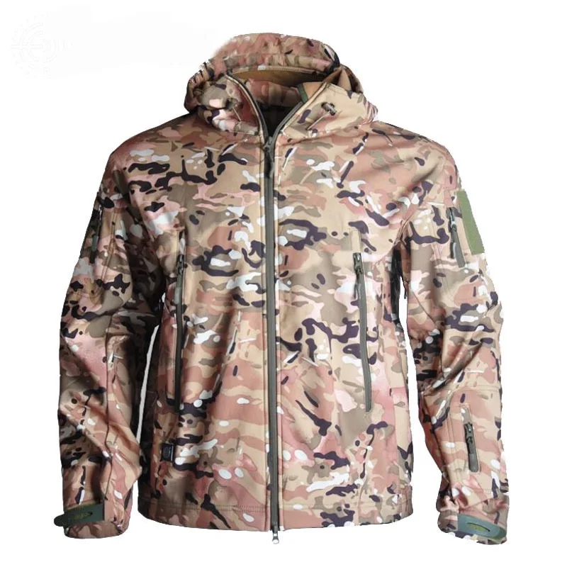 Chaqueta de camuflaje de caza al aire libre, piel de tiburón, chaqueta de concha suave, escalada de montaña, chaqueta de invierno, Camping, senderismo, pesca - imagen 4