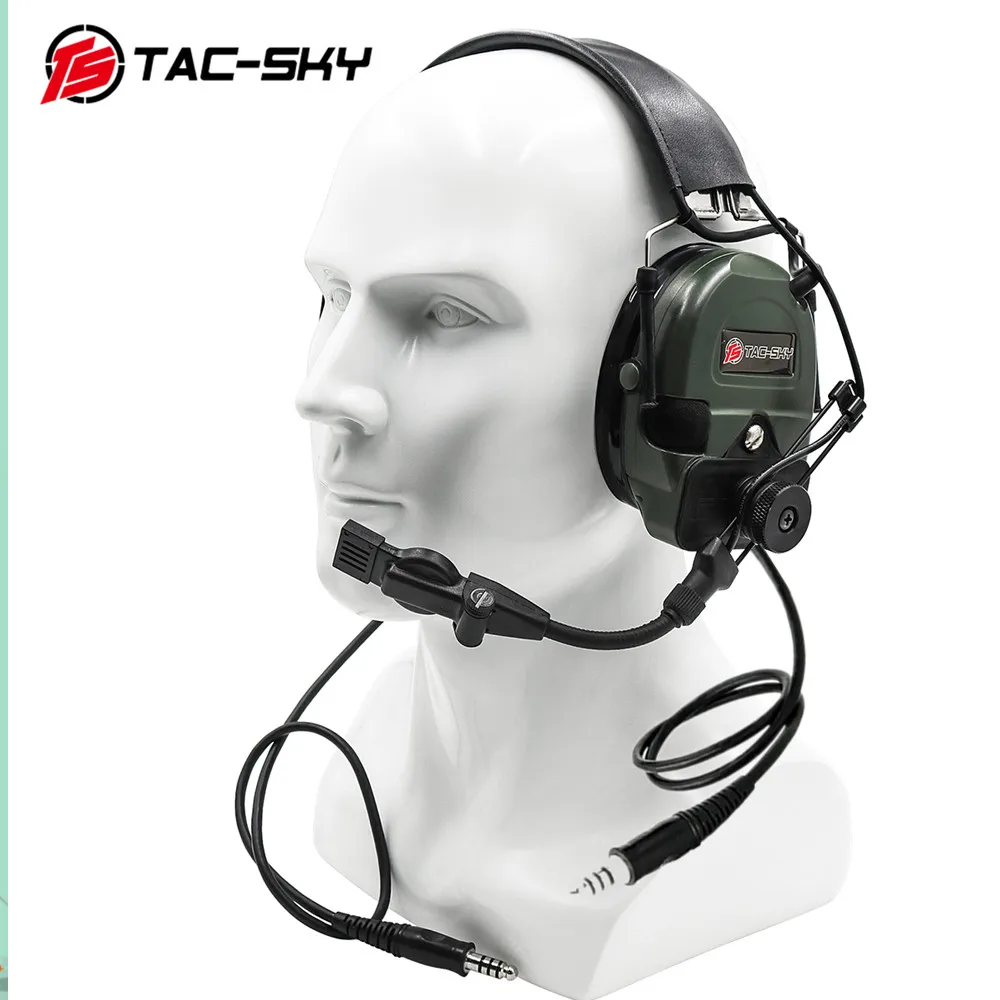 TAC-SKY-orejeras de silicona para caza táctica, auriculares de comunicación Dual, liberador TCI, reducción de ruido, Walkie Talkie - imagen 4