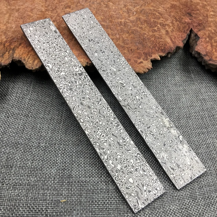 Cuchillo de acero de Damasco con textura en espiral, hoja de acero en blanco, tratamiento térmico, 300x50x3mm - imagen 5
