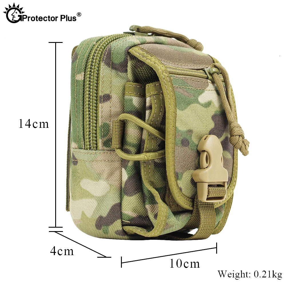 Bolsa de accesorios de camuflaje Plus, bolsa táctica Molle impermeable para viajes al aire libre, caza, Camping, teléfono móvil, bolsa deportiva - imagen 3