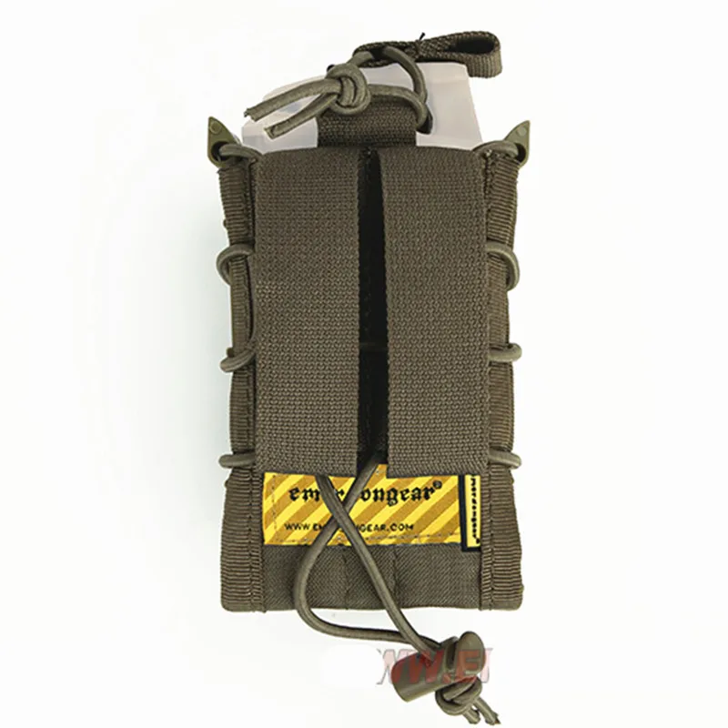 RG-bolsa militar de camuflaje para teléfono móvil, bolsa de transporte de doble imán para Airsoft, Emerson, soporte MOLLE Mag, color marrón y negro - imagen 4