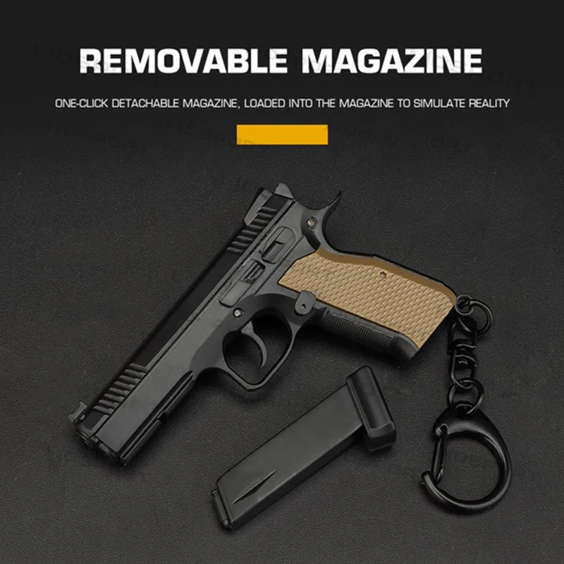 Llavero con forma de pistola táctica, llavero de arma, soporte de anillo, Mini portátil, desmontable, modelo de pistola 92G, decoraciones - imagen 5