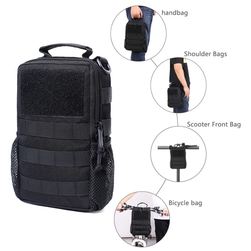 Bandolera de hombro de estilo militar para hombre, bolsa de almacenamiento para manillar de bicicleta, Scooter Eléctrico, marco frontal, bolso de ciclismo - imagen 4