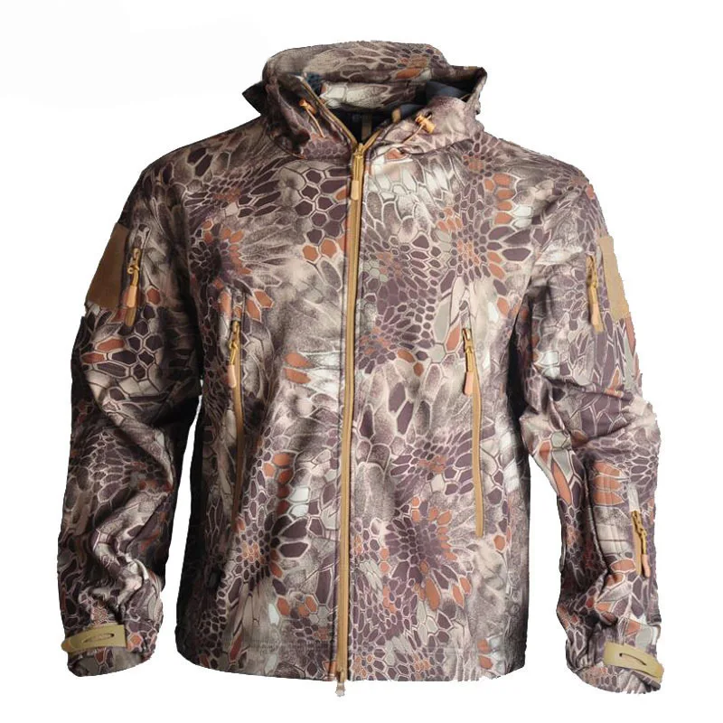 Chaqueta de camuflaje de caza al aire libre, piel de tiburón, chaqueta de concha suave, escalada de montaña, chaqueta de invierno, Camping, senderismo, pesca - imagen 5