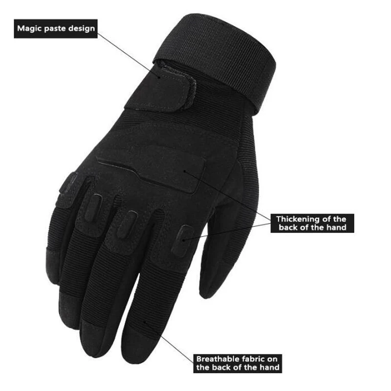 Guantes tácticos para hombre, manoplas antideslizantes de dedo completo para deportes al aire libre, aventura, montañismo, ciclismo - imagen 5