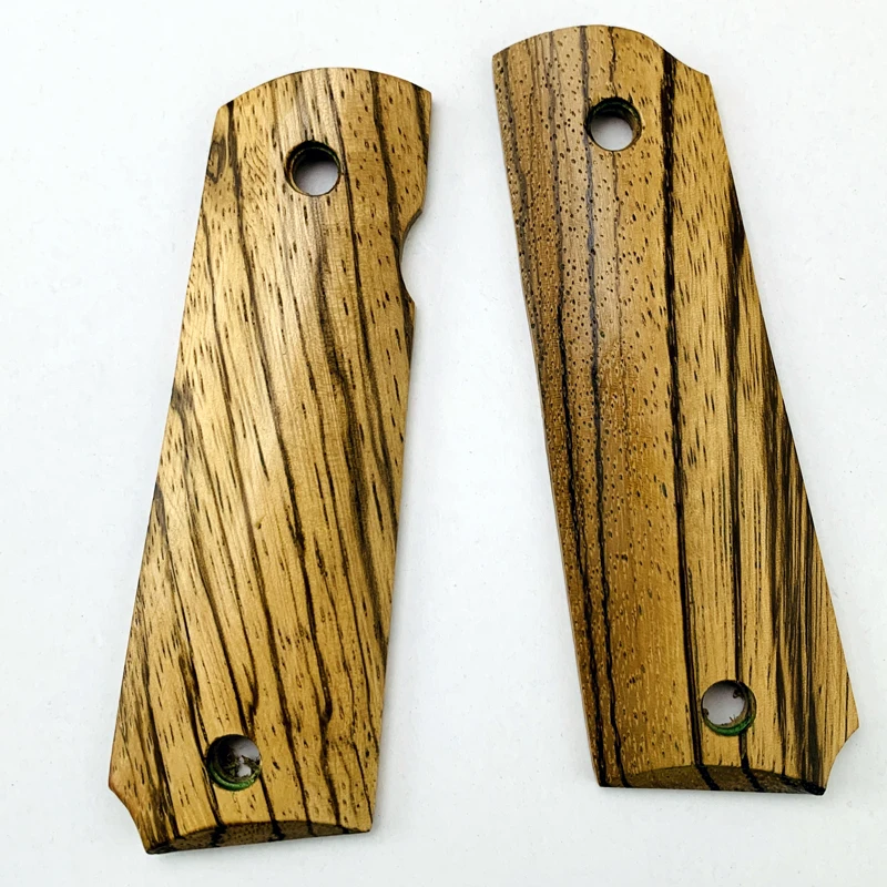 2 piezas 1911 empuñaduras de madera de cebra Natural empuñaduras parche empuñaduras personalizadas empuñaduras CNC - imagen 2