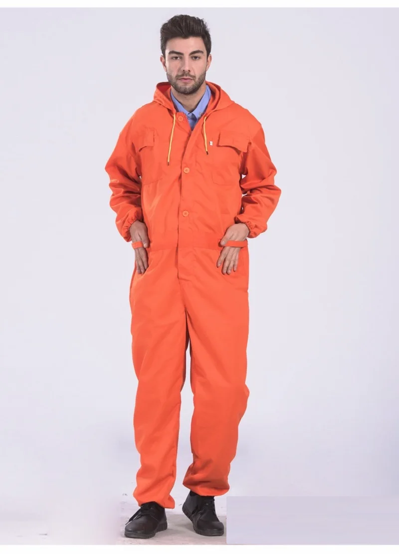 Mono con capucha, mono de trabajo a prueba de polvo, bata de aislamiento general, uniformes, traje de trabajo reflectante de seguridad para electricista mecánico - imagen 3