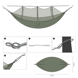 Hamaca doble camping con mosquitera – Colgante outdoor ultraligera