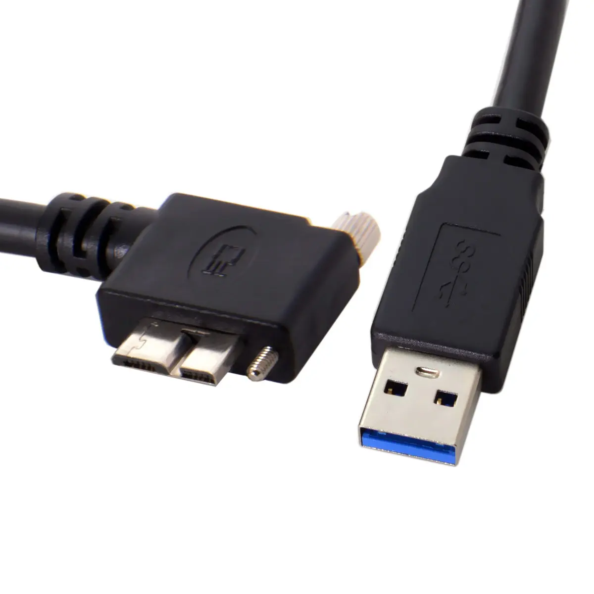 Montaje de tornillo Micro USB en ángulo izquierdo de 90 grados a Cable de datos 3,0 3m para cámara Industrial - imagen 5