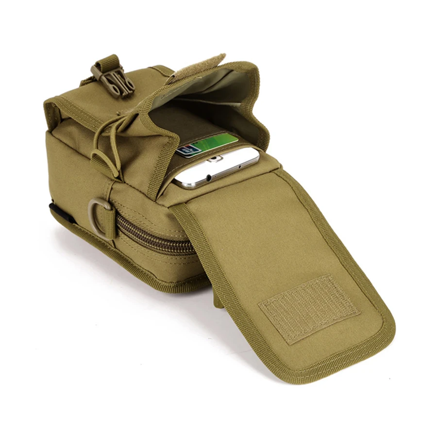 Mochila de hombro impermeable para teléfono, bolsa de cintura Molle de 5,5 pulgadas para acampar al aire libre, senderismo, combate táctico, militar, correr - imagen 3