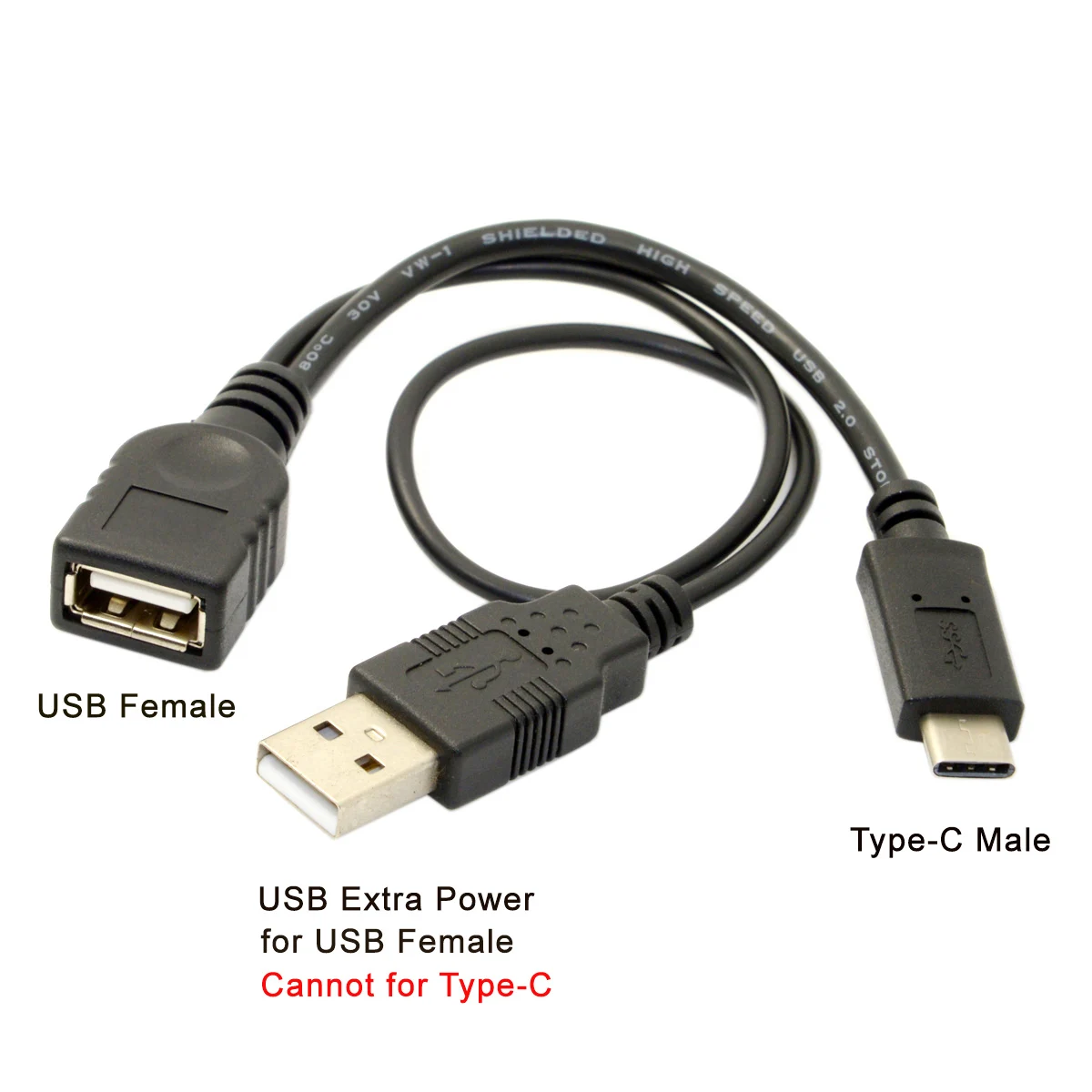CY-Cable de alimentación de datos OTG tipo C, USB 3,1, USB-C a USB 2,0 hembra, para teléfono móvil, tableta, Lap top, Mac book Pro, disco duro - imagen 2