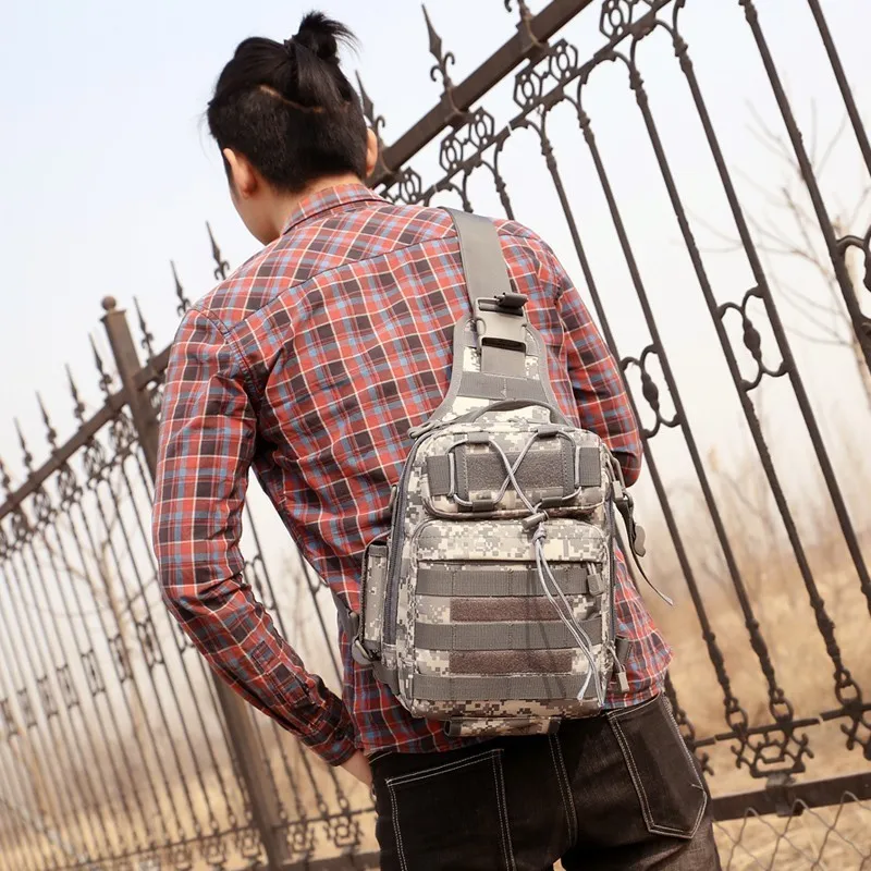 Bolsa de camuflaje para pesca, bolsa de un solo hombro para ciclismo al aire libre, senderismo, Camping, nailon, resistente al desgaste, entrenamiento táctico, bolsa de mensajero del ejército - imagen 5