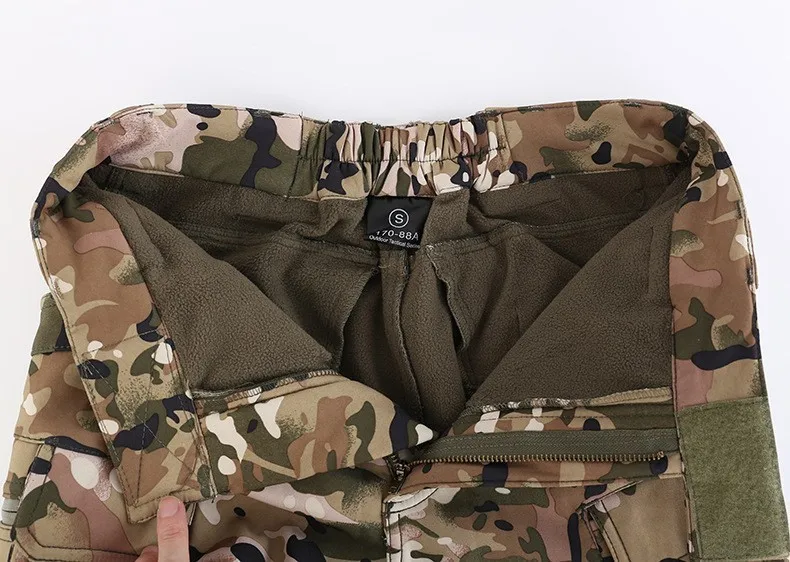Pantalones de camuflaje tácticos cálidos a prueba de viento, pantalones impermeables para exteriores, esquí, equitación, pesca, escalada, monos térmicos Nrmy - imagen 5